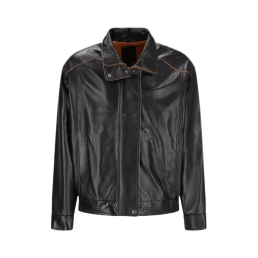 Paneled Leather Jacket