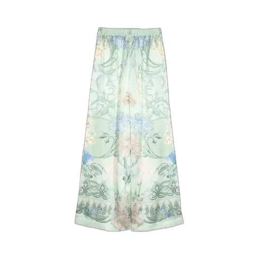 Dreaming In Dutch-Print Silk Trousers