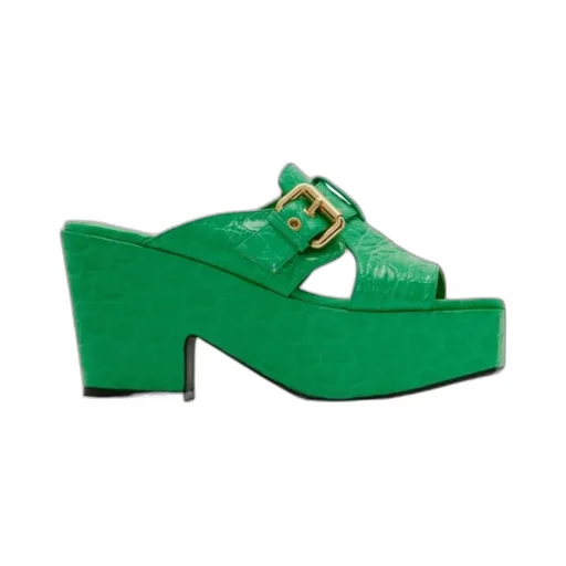 Textured Embossed High-Heeled Sandals