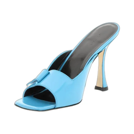 Squared-Toe Stiletto Heel Sandals