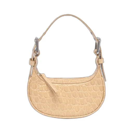 Crocodile-Embossed Shoulder Bag