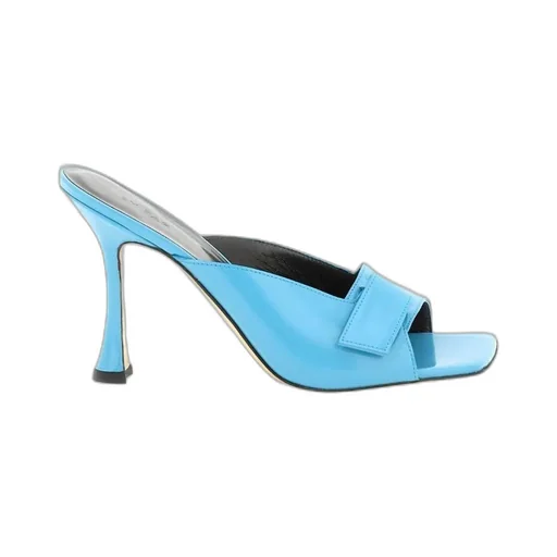 Squared-Toe Stiletto Heel Sandals