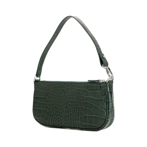 Crocodile-Effect Shoulder Bag