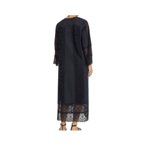 Lace-Panel Midi Dress
