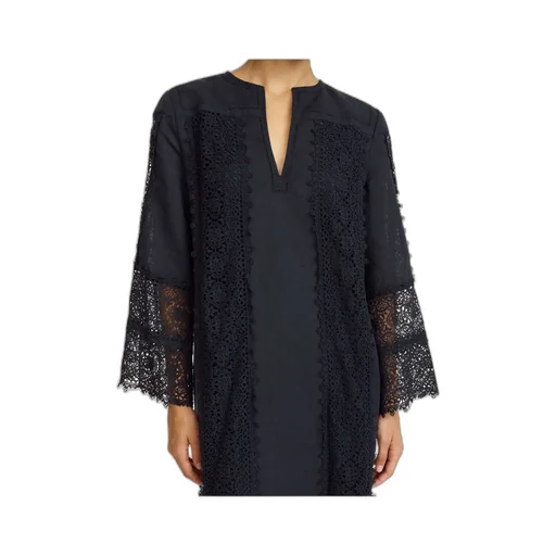 Lace-Panel Midi Dress