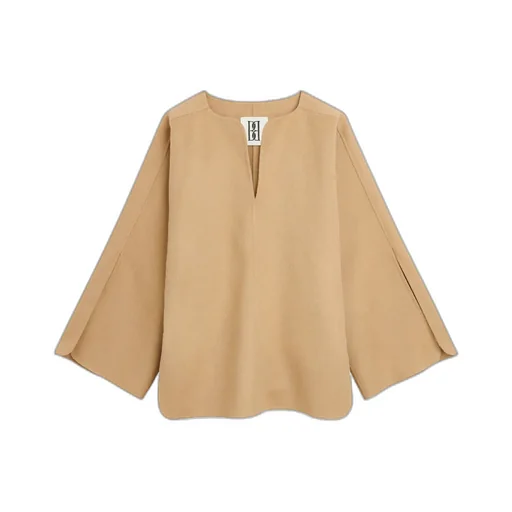 Wide-Sleeved Wool Blouse