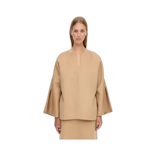 Wide-Sleeved Wool Blouse