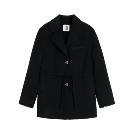 Tie-Waist Buttoned Blazer