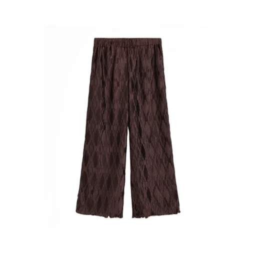 Pleated Wide-Leg Casual Pants