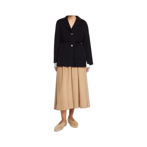 Tie-Waist Buttoned Blazer
