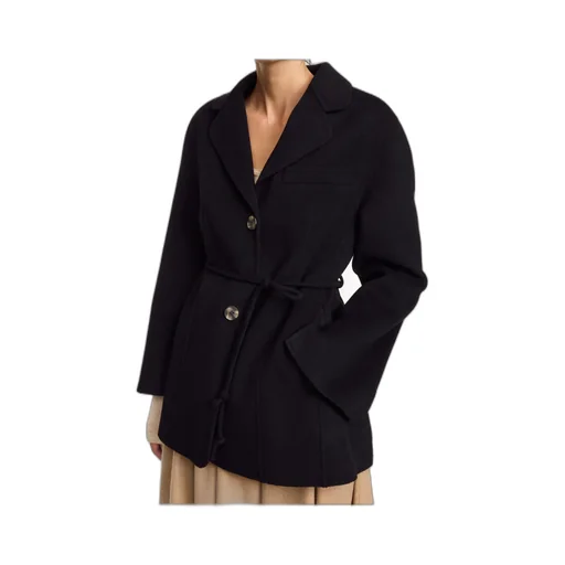Tie-Waist Buttoned Blazer