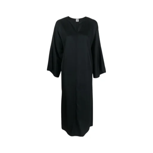 Split-Neck Kaftan Midi Dress