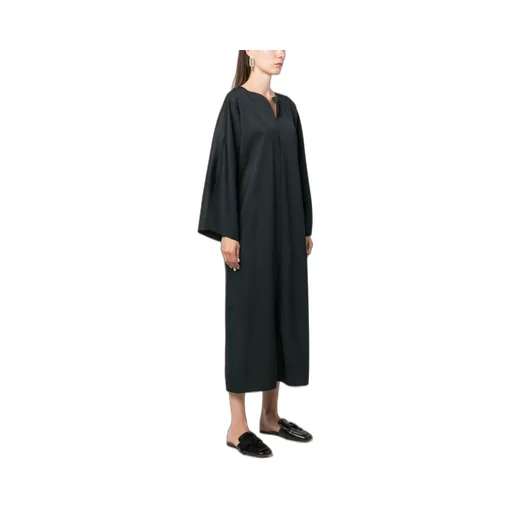 Split-Neck Kaftan Midi Dress