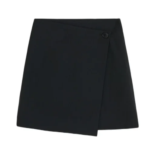 Esma Asymmetric Buttoned Miniskirt