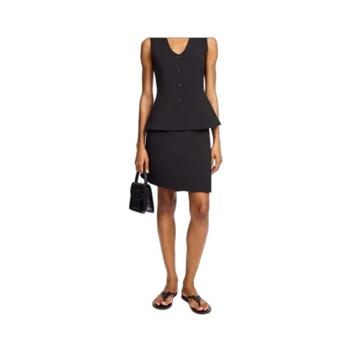 Esma Asymmetric Buttoned Miniskirt