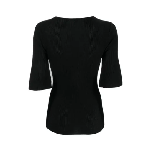 Scoop-Neck Ribbed-Knit T-Shirt