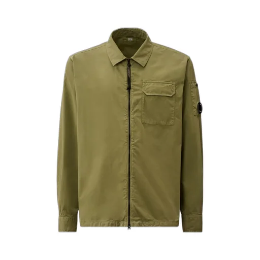 Patch-Pocket Zip Shirt Jacket