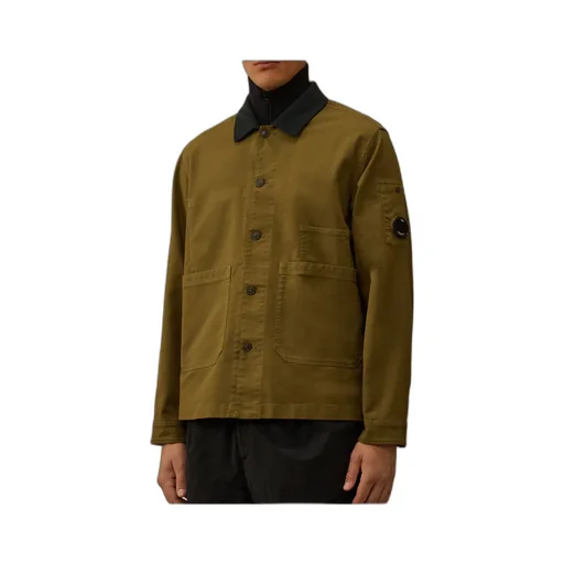 Double Satin Lens Utility Button Overshirt