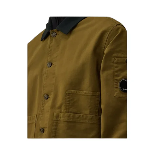 Double Satin Lens Utility Button Overshirt