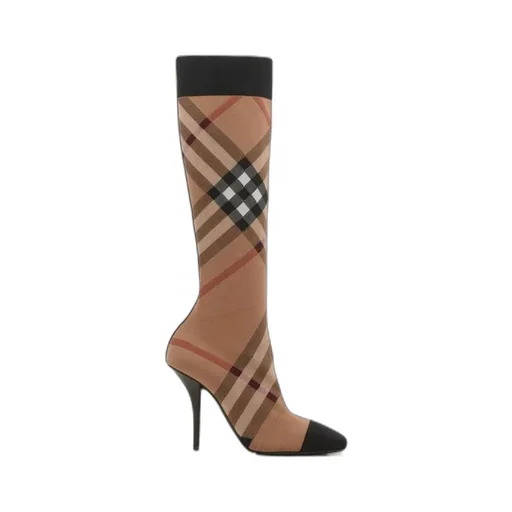Knitted Check Sock Boots