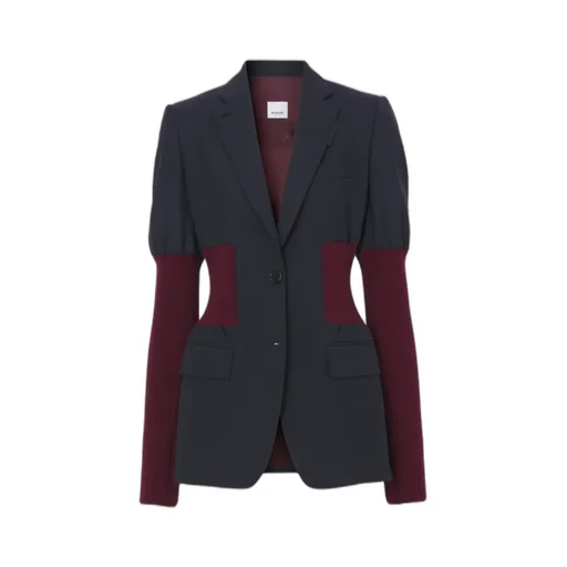 Wool-Panel Fitted Jacket