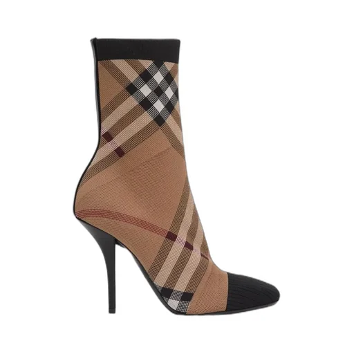 Knitted Check Sock Boots