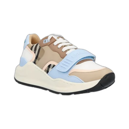 Checked Lace-Up Sneakers