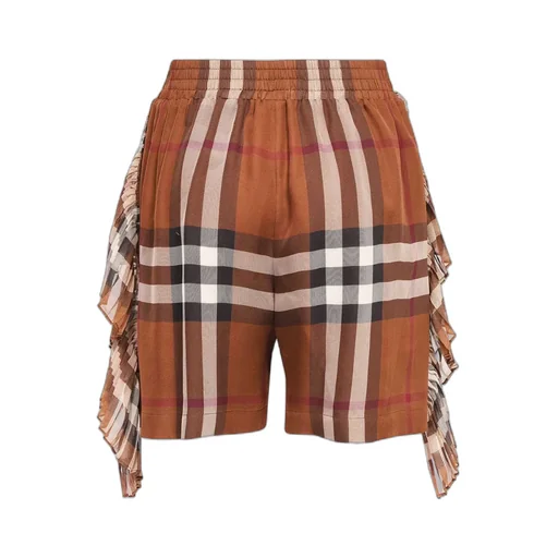 Checked Fringed-Detail Shorts