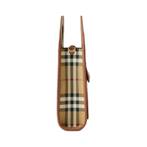 Hollow-Handle Checkered Mini Tote Bag