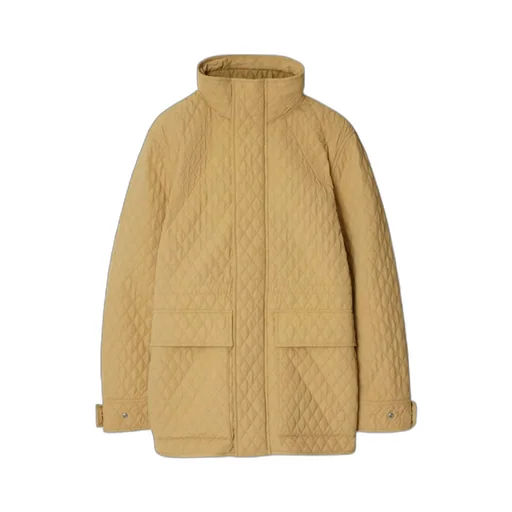 Drawstring Waist Quilted Hooded Jacket