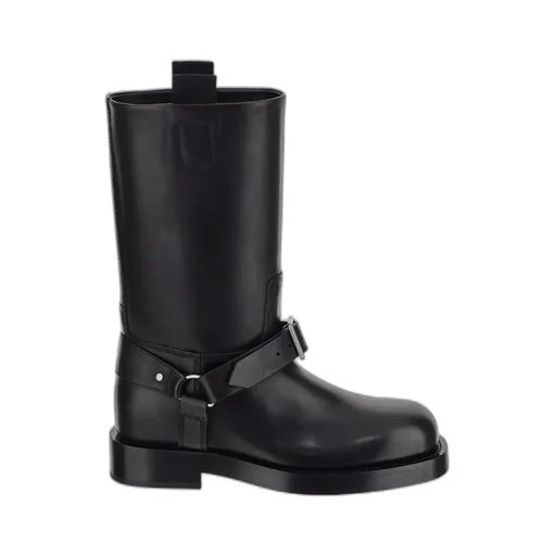 Round-Toe Buckle-Detailed Boots