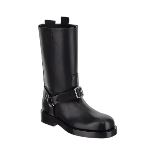 Round-Toe Buckle-Detailed Boots