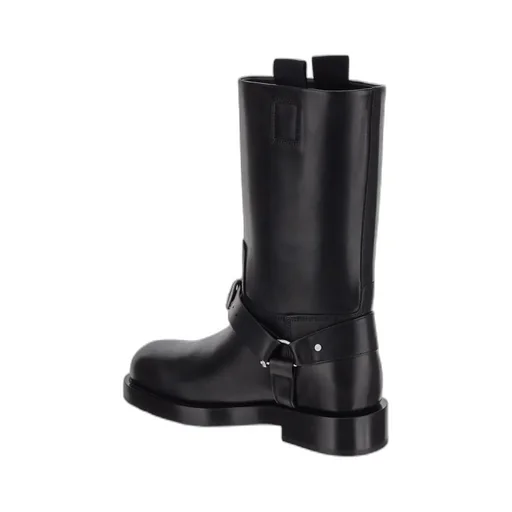 Round-Toe Buckle-Detailed Boots