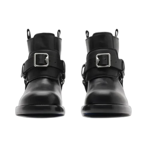 Cobble Buckle-Detailed Ankle Boots