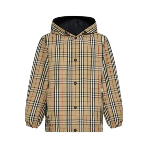 Checked Reversible Hooded Jacket