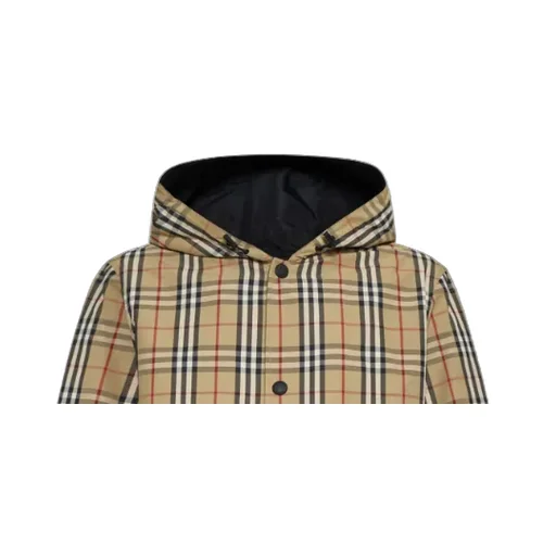 Checked Reversible Hooded Jacket