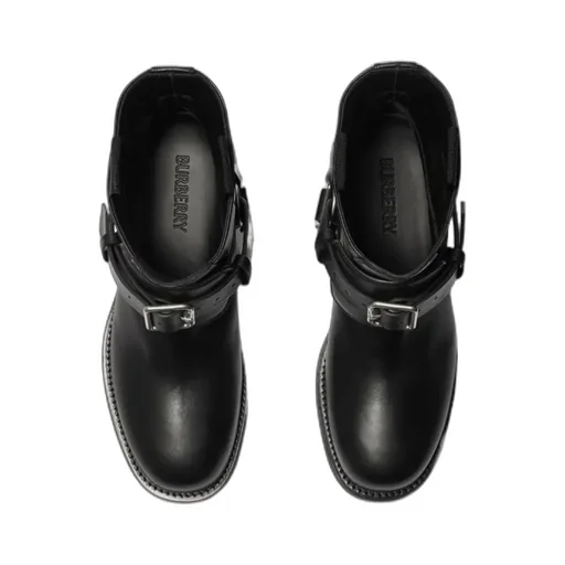 Cobble Buckle-Detailed Ankle Boots