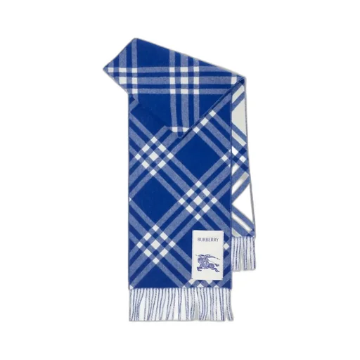 Logo Patch Checked Fringed Scarf