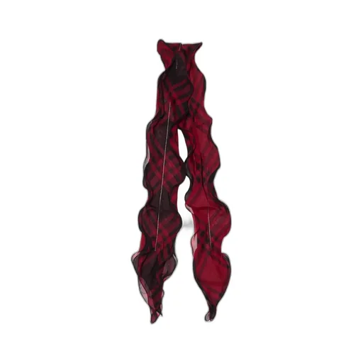 Checked Ruffled-Detail Scarf