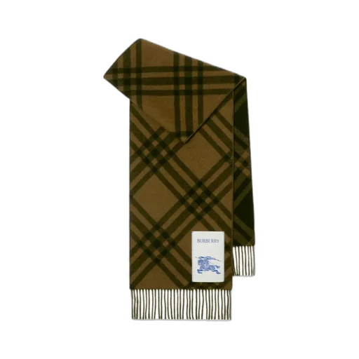 Checked Fringed-Edge Scarf