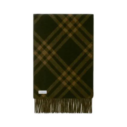 Checked Fringed-Edge Scarf