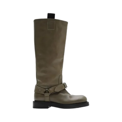 Buckle-Detailed Round-Toe Boots