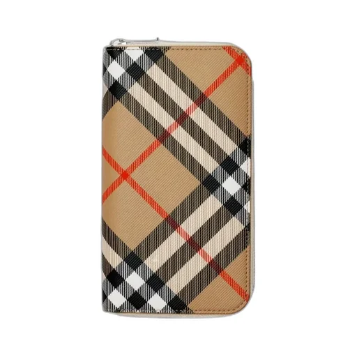 Checkered Zip-Around Wallet