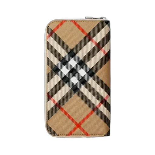 Checkered Zip-Around Wallet