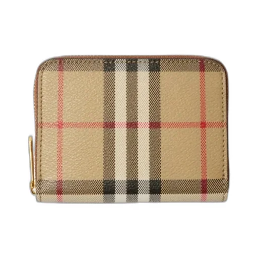 Small Vintage Check Zip-Around Wallet