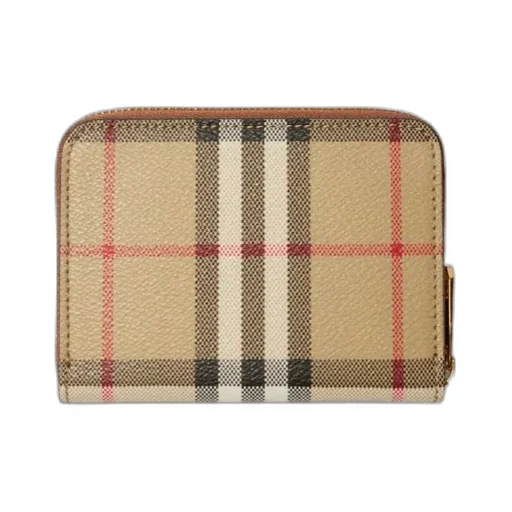 Small Vintage Check Zip-Around Wallet