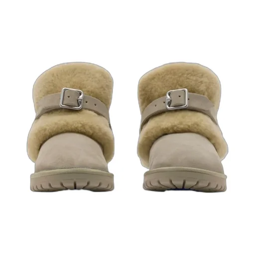 Buckle-Detail Shearling Ankle Boots