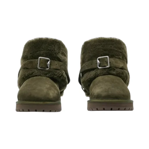 Chubby Buckled Shearling Ankle Boots