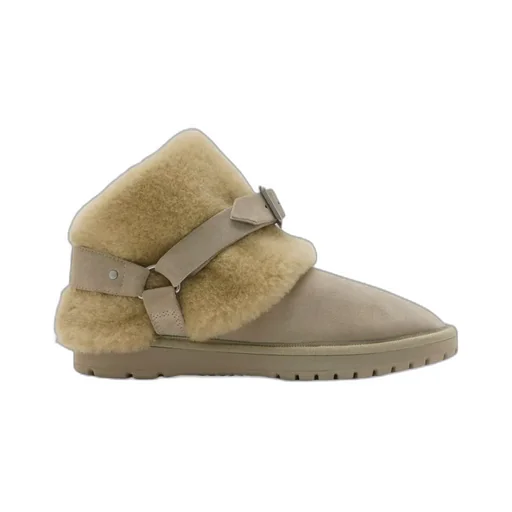 Buckle-Detail Shearling Ankle Boots