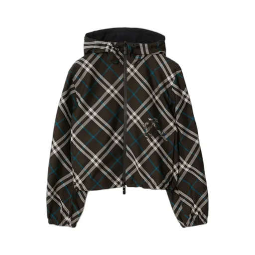 Checked Reversible Hooded Jacket